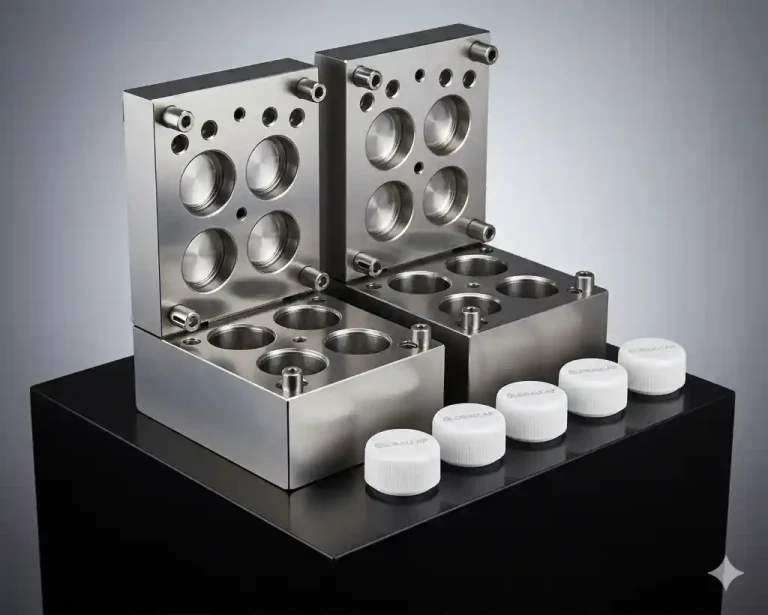 Custom engraved multi-cavity injection mold for plastic caps